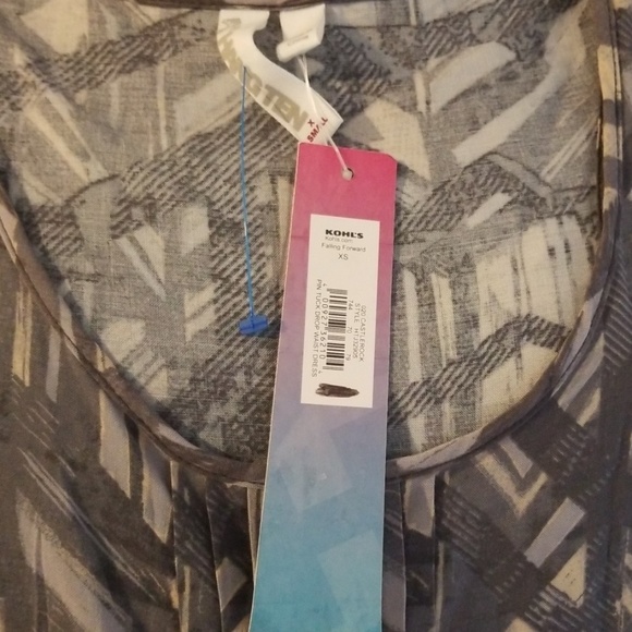 Hangten Trible Print  Knee Length Gray Dress (xs) - Picture 3 of 4